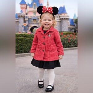 GAP x Disney Minnie Mouse Red Pea Coat 3T Small Fit Disneybound Jacket